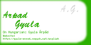arpad gyula business card
