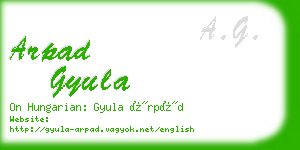 arpad gyula business card